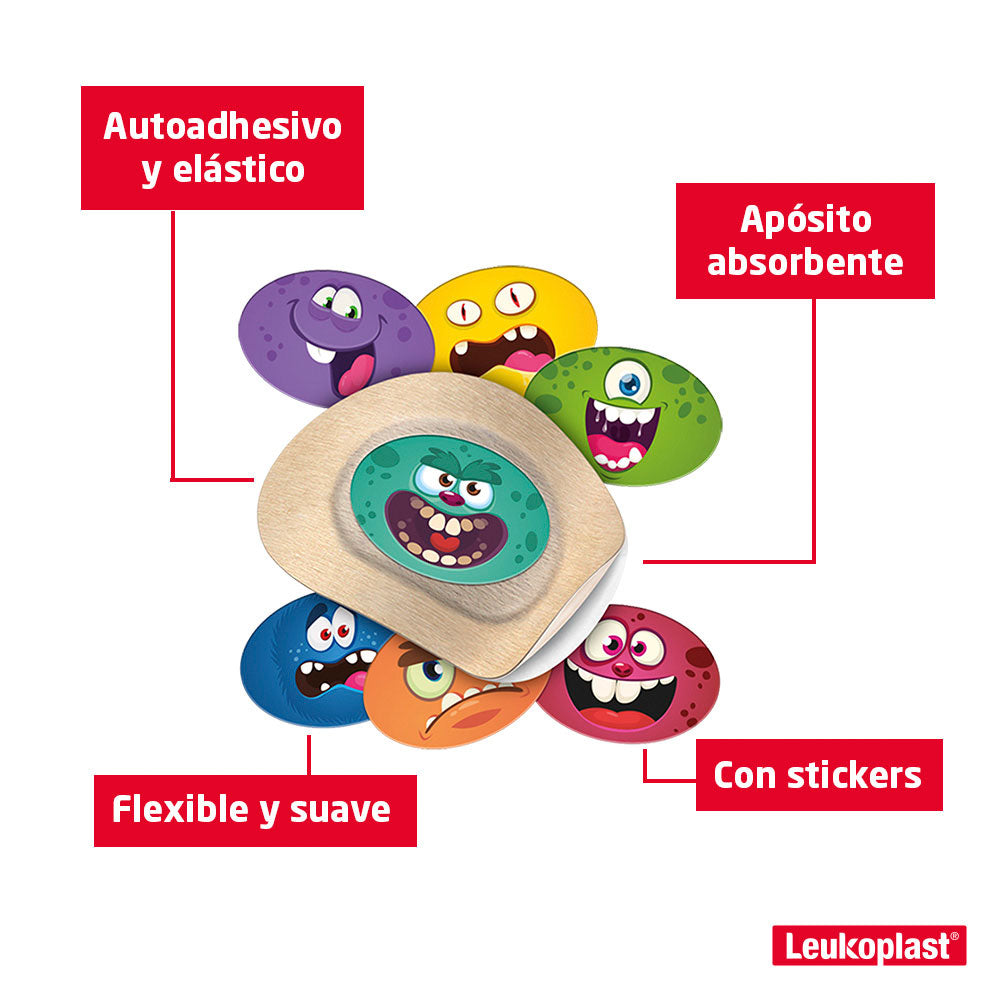 PARCHES OCULARES LEUKOPLAST JUNIOR 4.7 X 6.7 CM CAJA X 30 UNDS