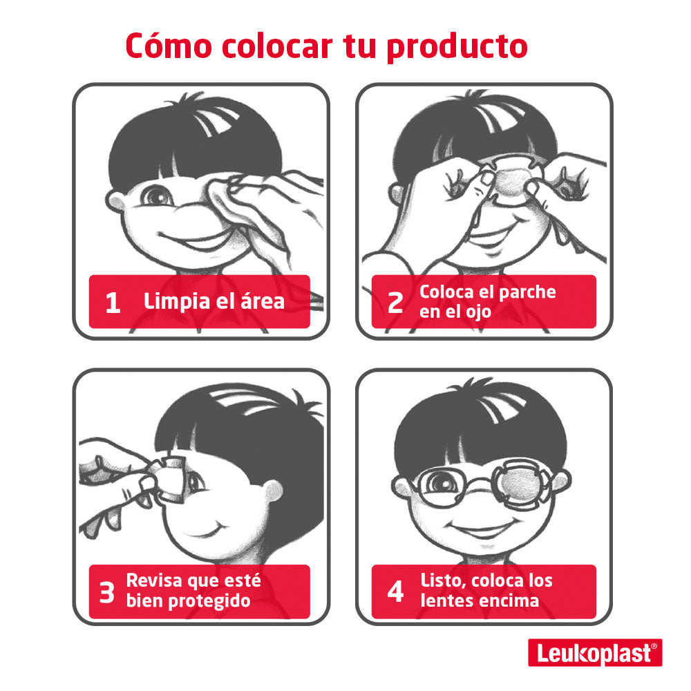 PARCHES OCULARES LEUKOPLAST JUNIOR 4.7 X 6.7 CM CAJA X 30 UNDS