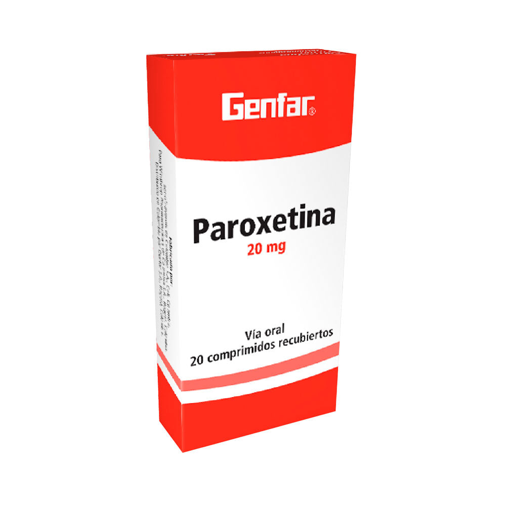 PAROXETINA GENFAR TABLETAS 20 MG CAJA X 20 UNDS