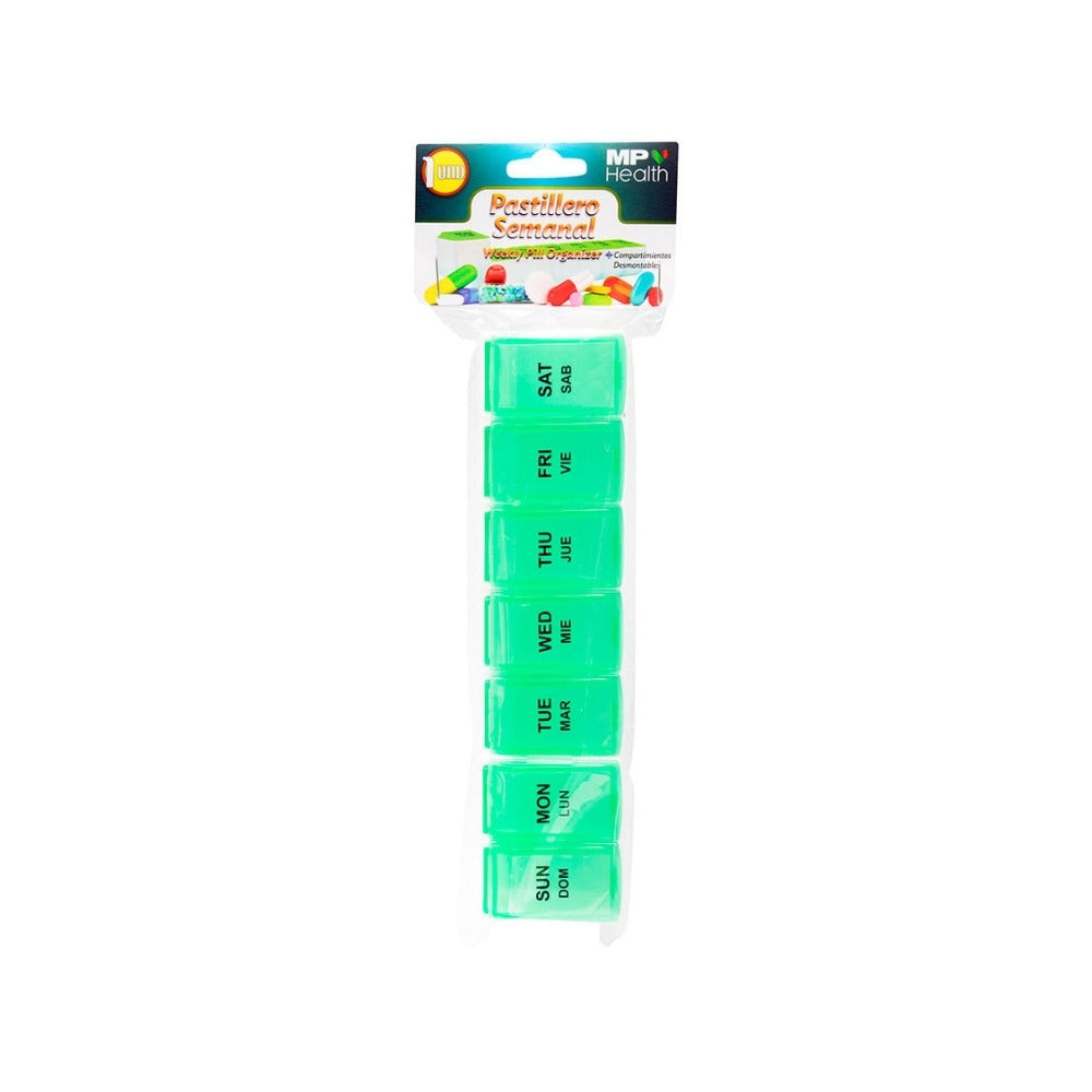 PASTILLERO SEMANAL DESMONTABLE VERDE ESTUCHE X 1 UND