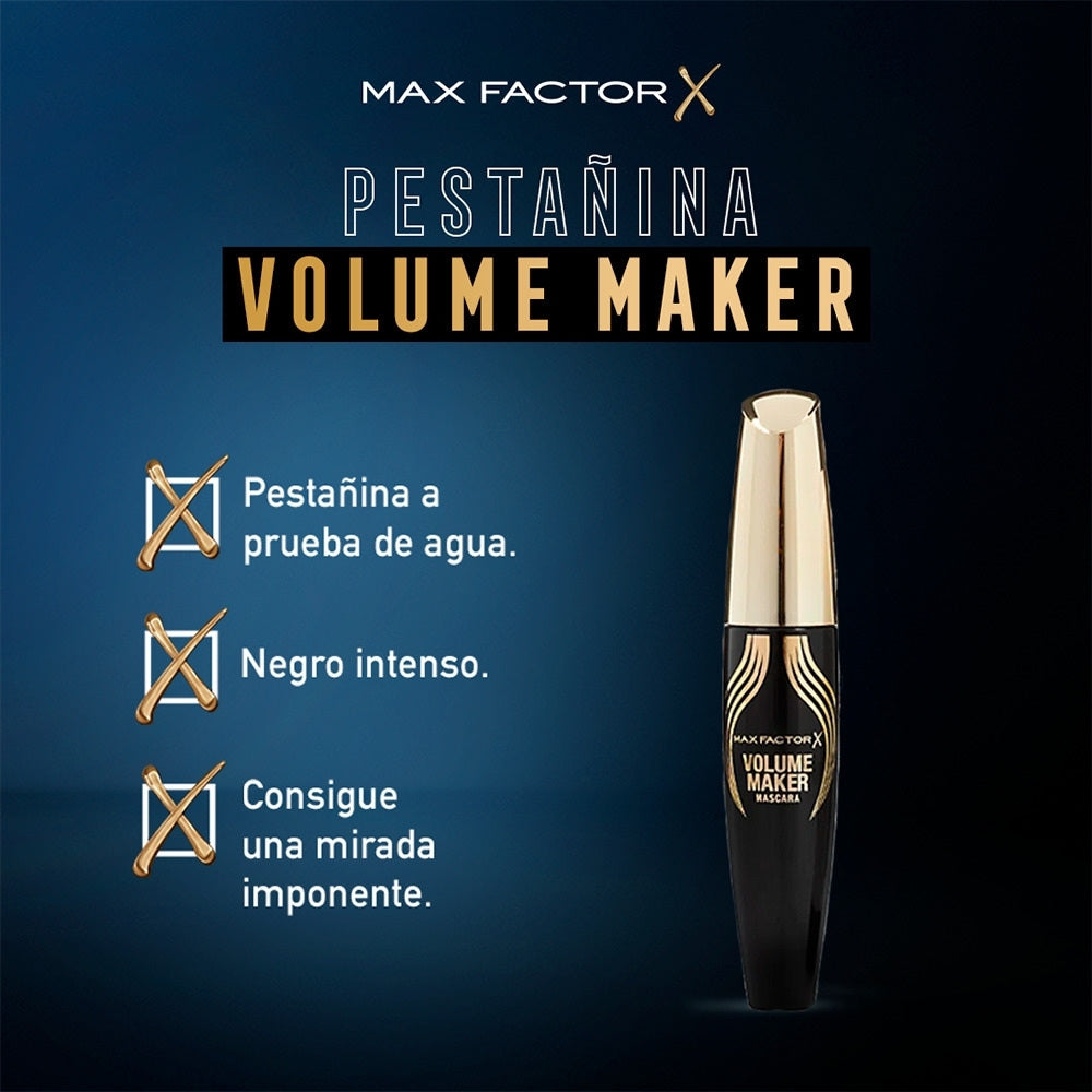 PESTAÑINA MAX FACTOR VOLUMEN MAKER NEGRA TUBO 13.1 ML