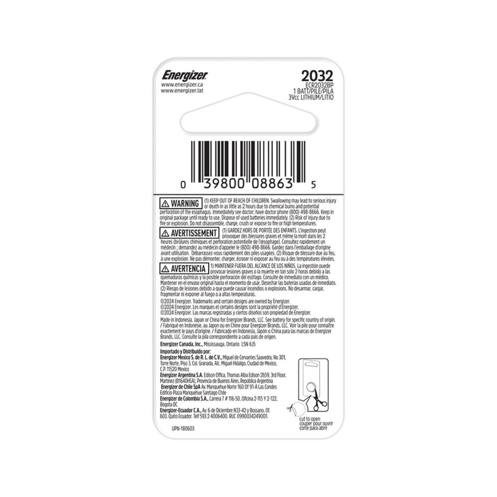 PILA ENERGIZER LITIO 2032 X 1 UND