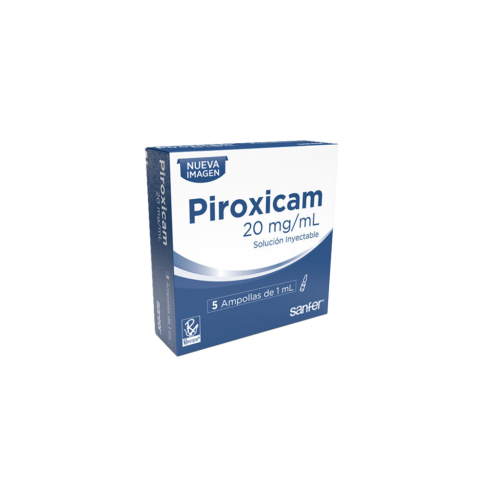 PIROXICAM SOLUCION INYECTABLE 20 MG/1 ML AMPOLLA X 5 UNDS