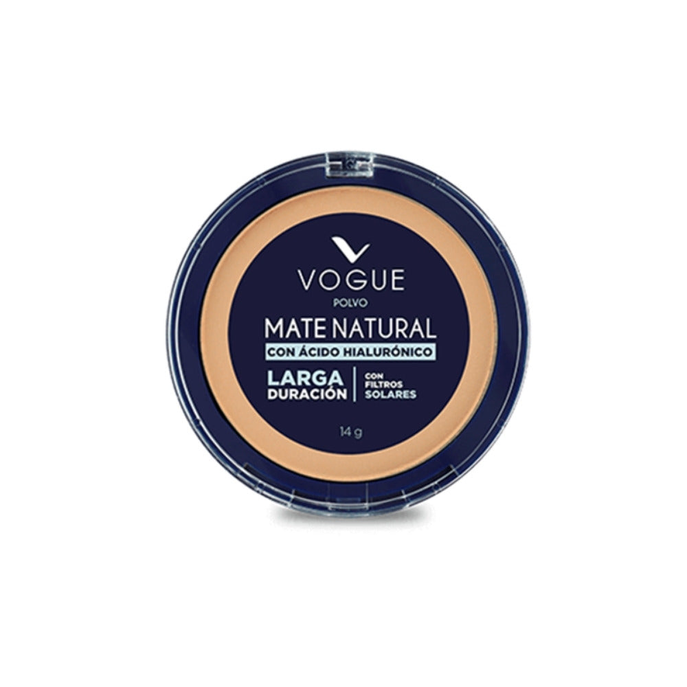 POLVO COMPACTO VOGUE MATE NAT. CANELA 14 G