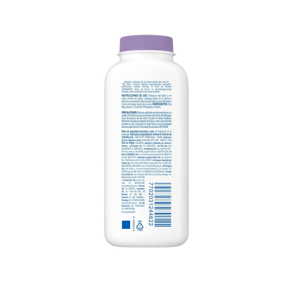 POLVO DE ALMIDÓN JOHNSON BABY BED TIME DE FRASCO 200 ML