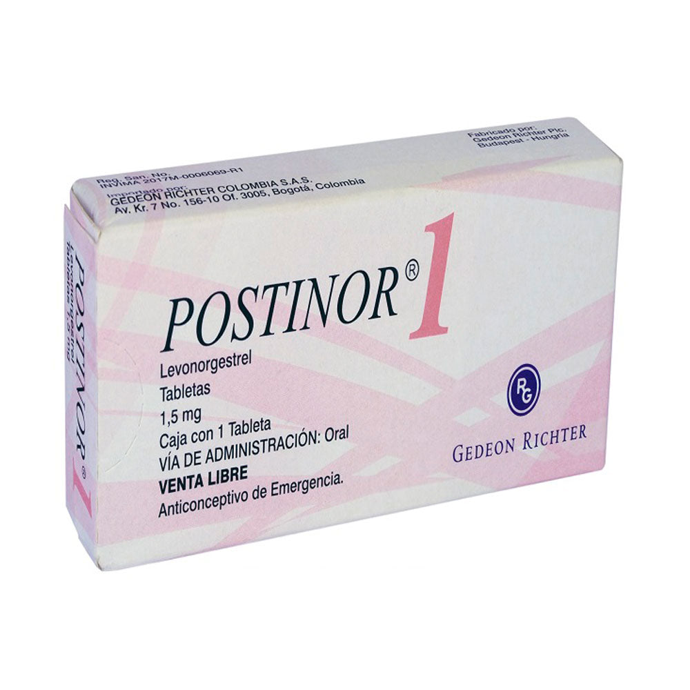 POSTINOR-1 (RG) TABLETA 1.5 MG CAJA X 1 UND