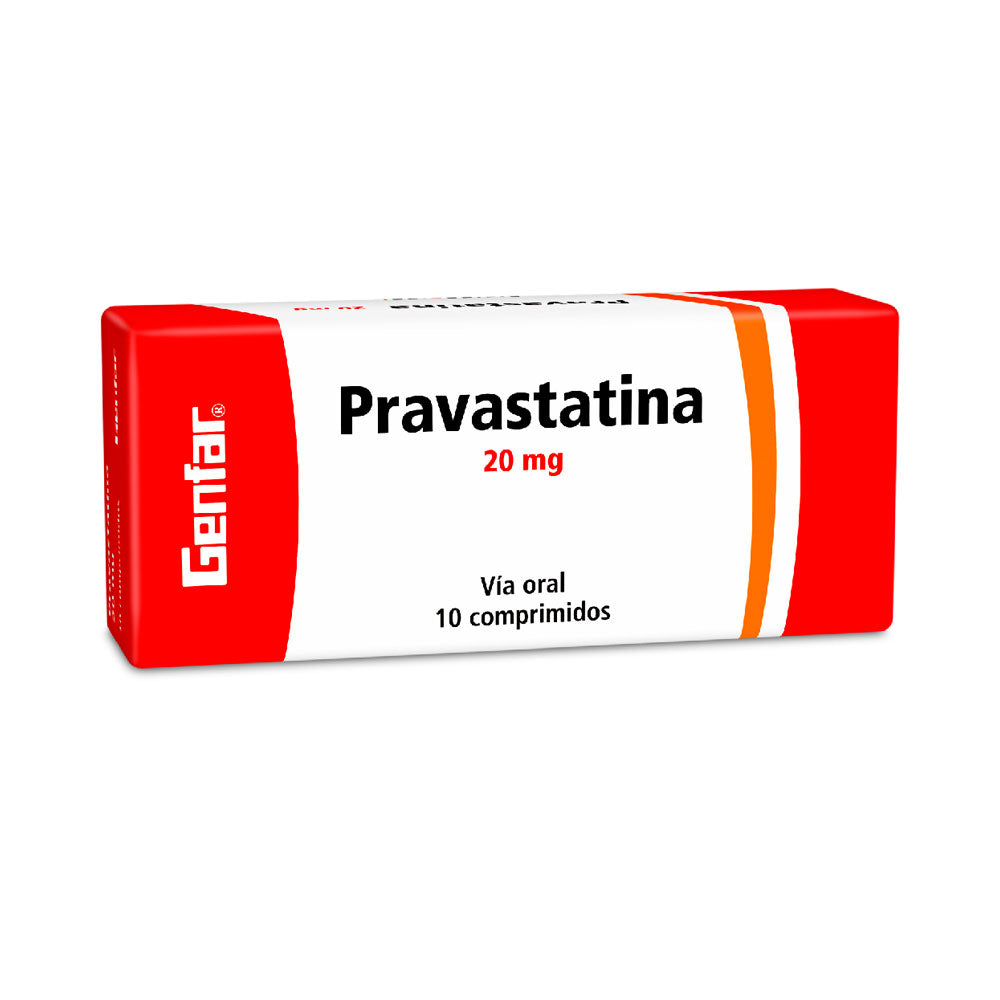 PRAVASTATINA GENFAR TABLETAS 20 MG CAJA X 10 UNDS