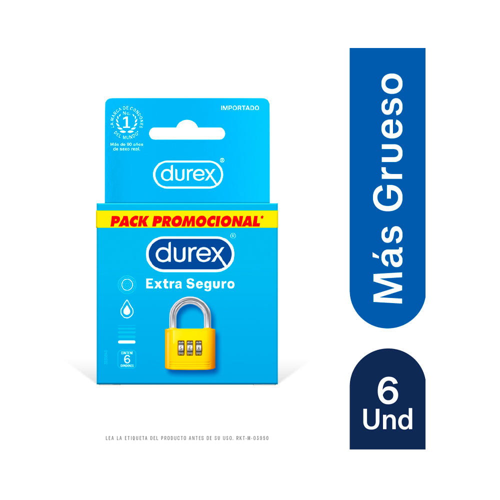 PRESERVATIVOS DUREX EXTRASEGURO CAJA X 6 UNDS