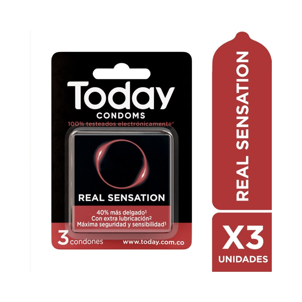 PRESERVATIVOS TODAY REAL SENSATION CAJA X 3 UND
