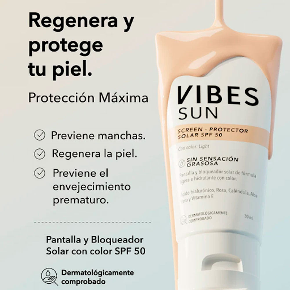 PROTECTOR SOLAR MINI LIGHT VIBES SPF 50 TUBO 30 ML