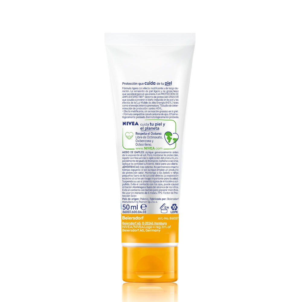 PROTECTOR SOLAR NIVEA SUN CONTROL BRILLO SPF 50 TUBO 50 ML