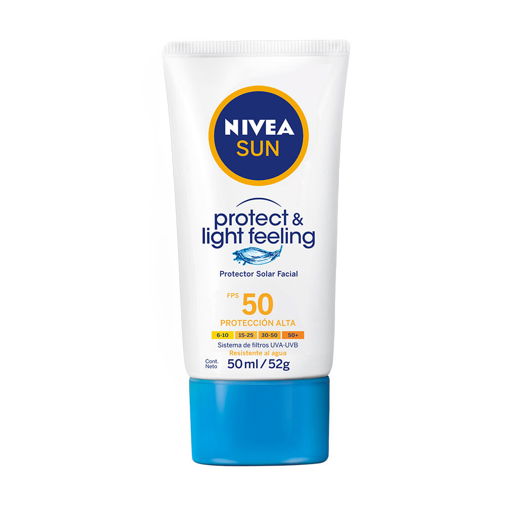 PROTECTOR SOLAR NIVEA SUN FACE LIGHT FEEL SPF 50 TUBO 50 ML