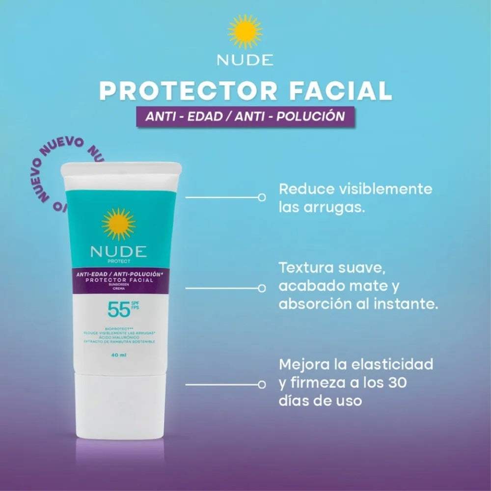 PROTECTOR SOLAR NUDE ANTIEDAD CAJA 40 ML