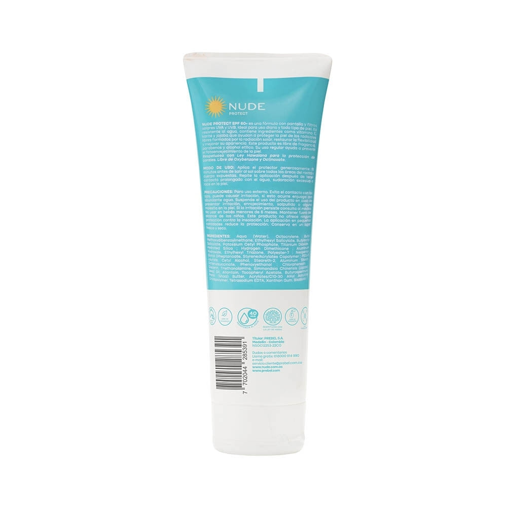 PROTECTOR SOLAR NUDE CARA CUERPO SPF 60 TUBO 220 ML