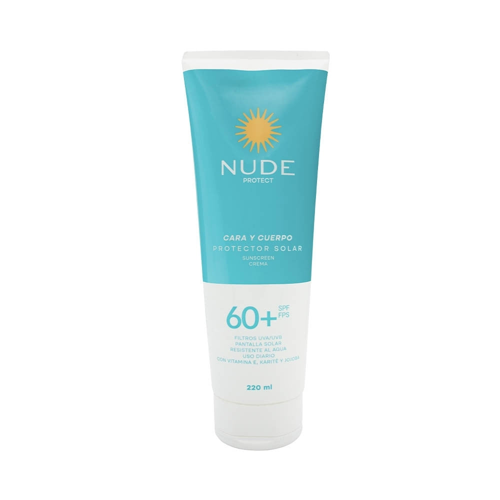 PROTECTOR SOLAR NUDE CARA CUERPO SPF 60 TUBO 220 ML