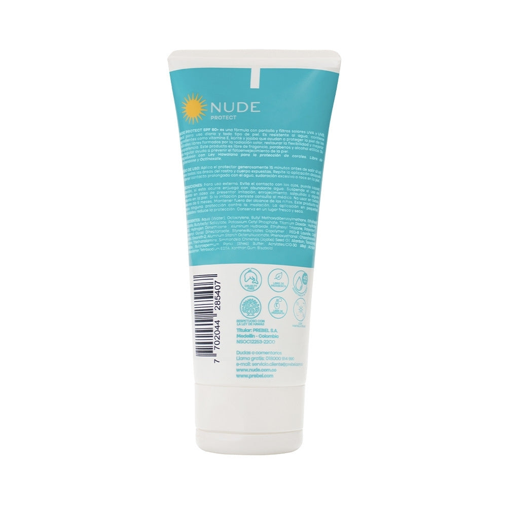 PROTECTOR SOLAR NUDE CARA CUERPO SPF 60 TUBO 90 ML