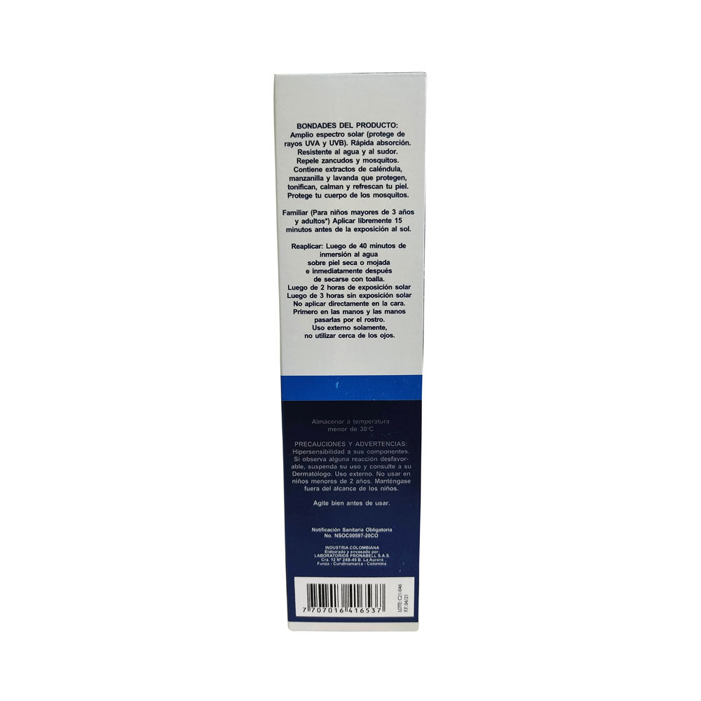 PROTECTOR SOLAR +REPELENTE SUNDARK SPF 50 TUBO 120 G
