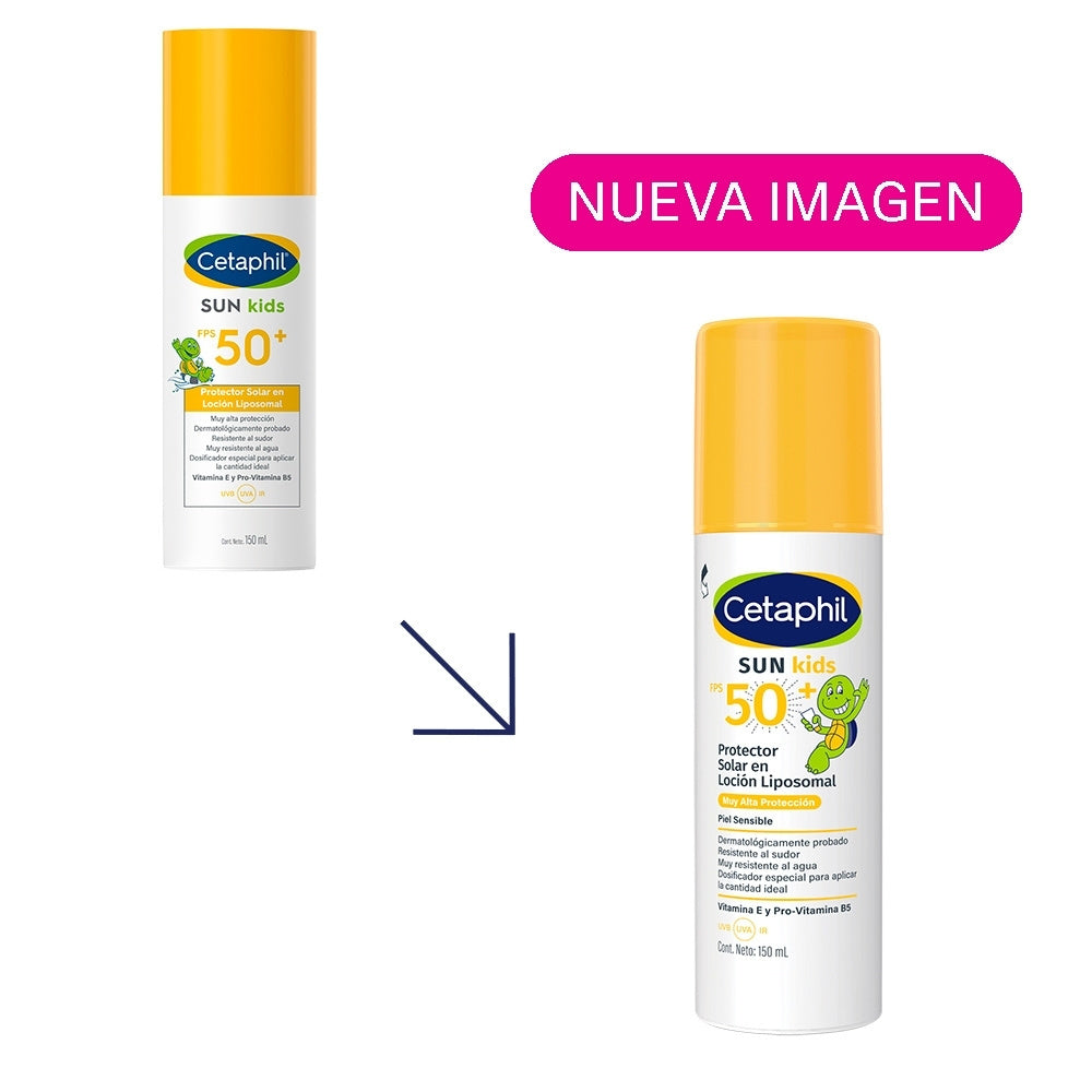 PROTECTOR SOLAR SUN KIDS CETAPHIL SPF 50+ CAJA 150 ML