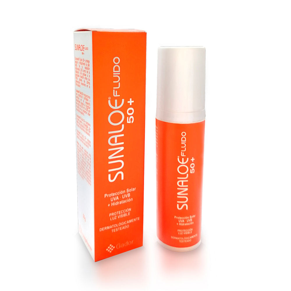 PROTECTOR SOLAR SUNALOE FLUIDO SPF 50+ FRASCO 50 G