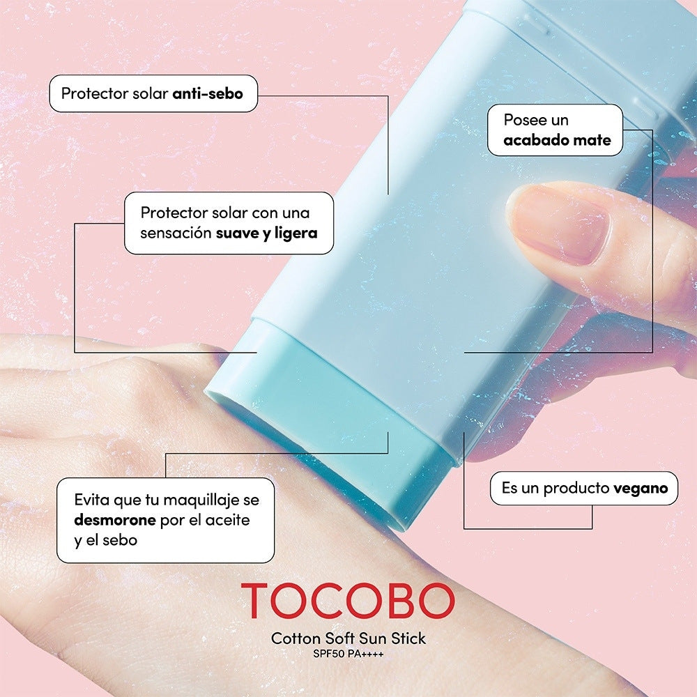 PROTECTOR SOLAR TOCOBO COTTON SOFT SUN STICK SPF 50+ BARRA 19 G