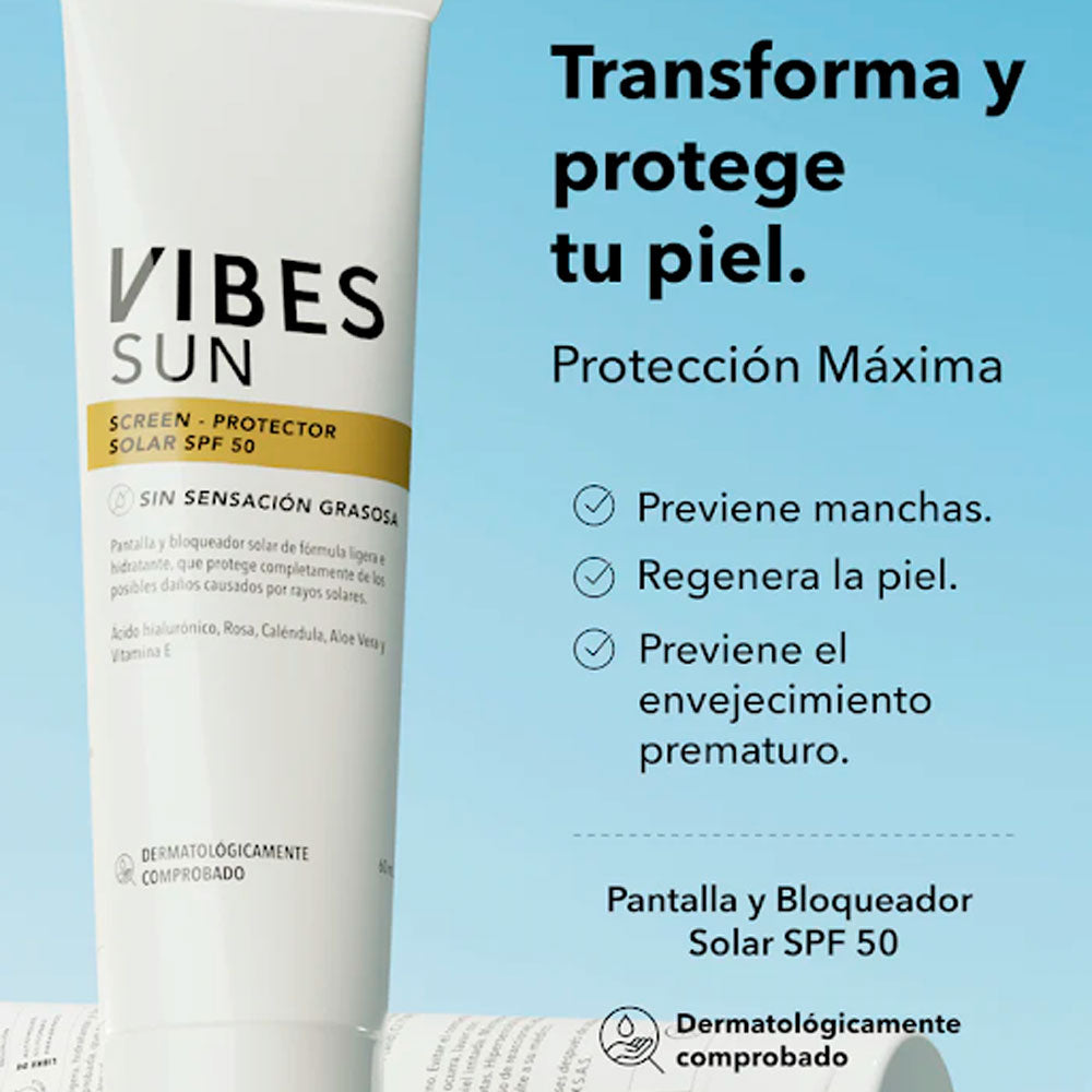 PROTECTOR SOLAR VIBES GRANDE SPF 50 TUBO 60 ML
