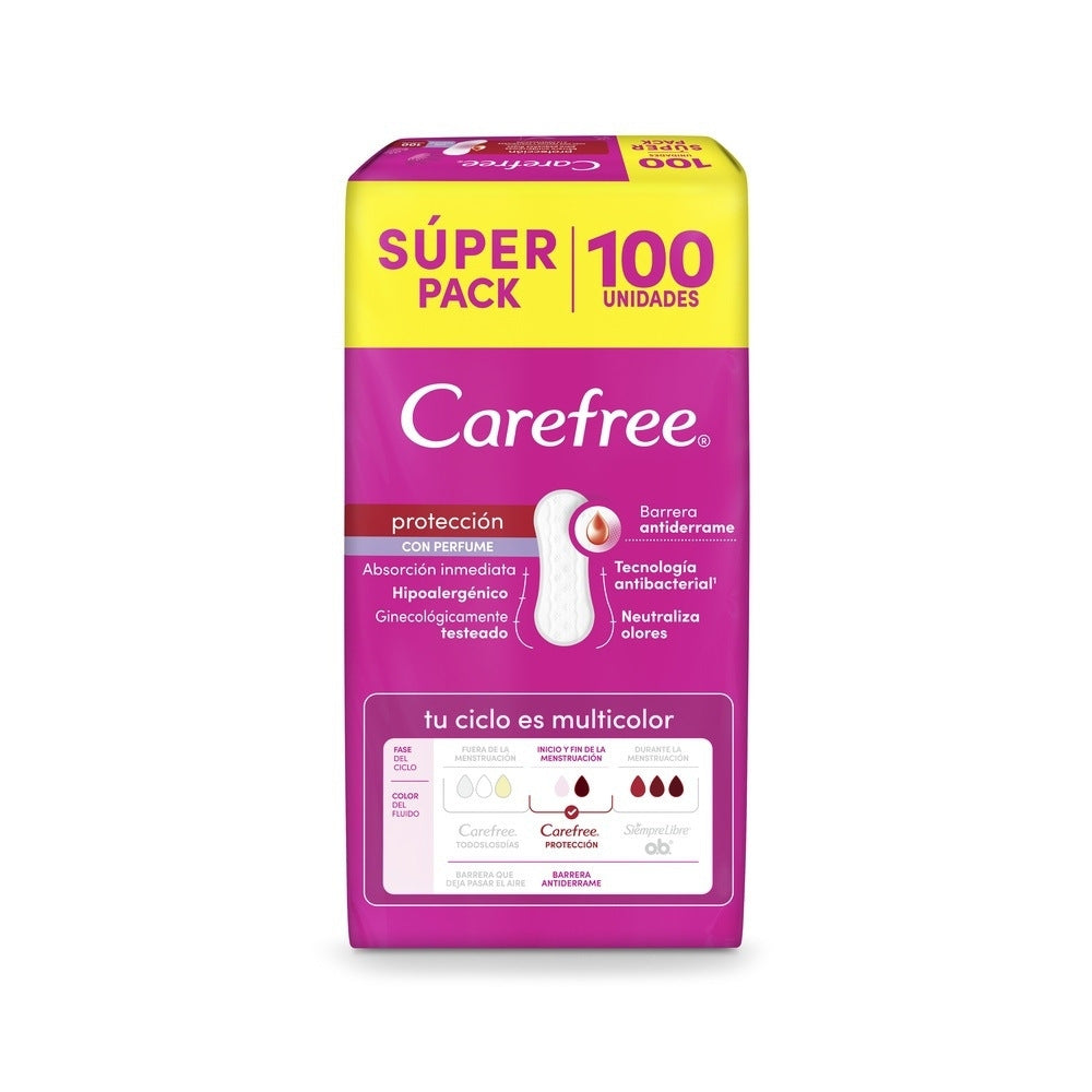 PROTECTORES CAREFREE PROTECCION PERFUME BOLSA X 100 UNDS