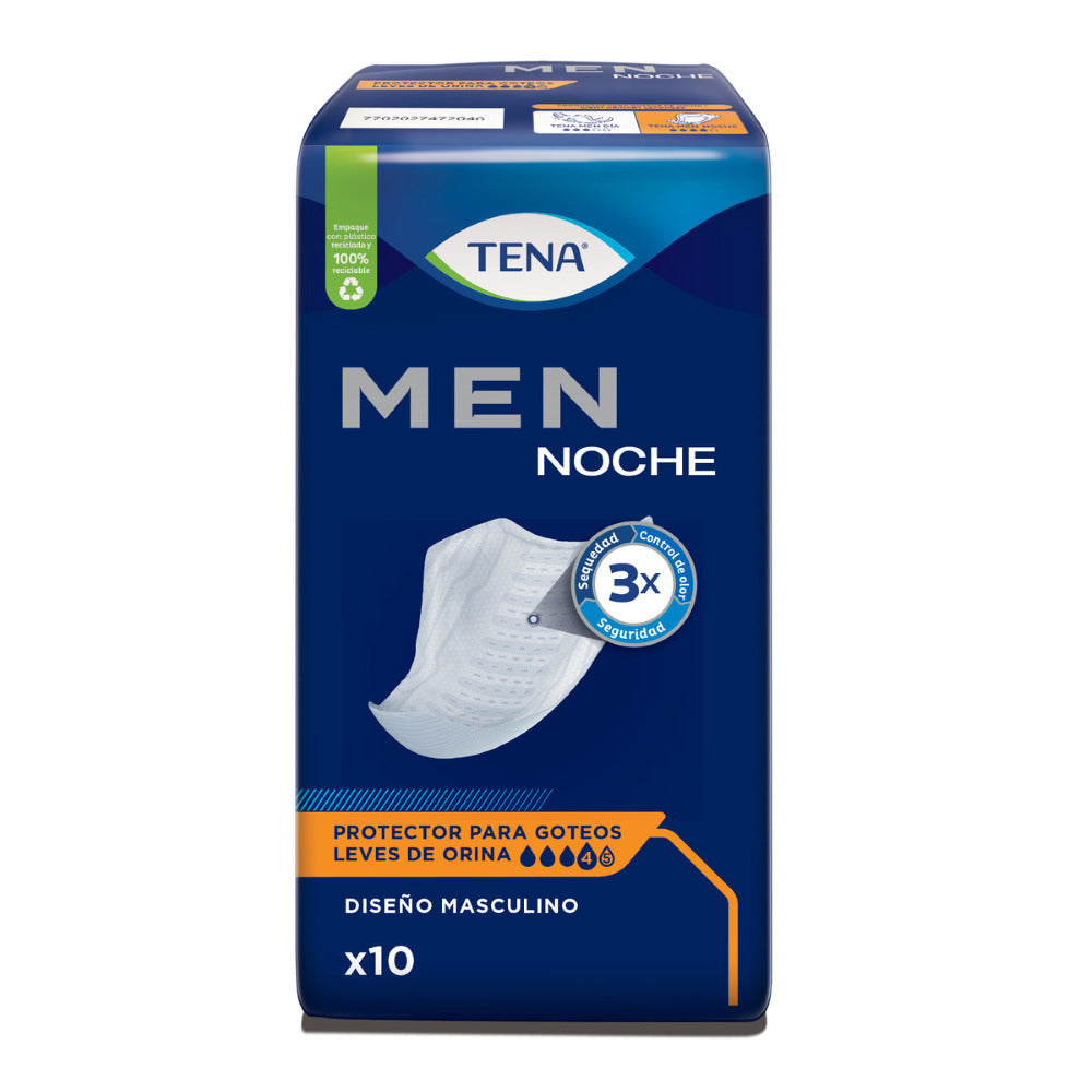 PROTECTORES MASCULINOS TENA MEN NOCHE BOLSA X 10 UNDS