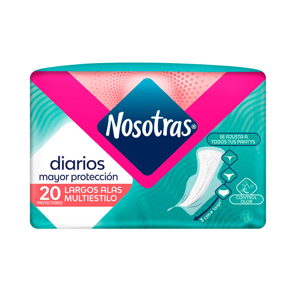 PROTECTORES NOSOTRAS LARGOS ALAS+++ MULTIESTILO BOLSA X 20 UNDS