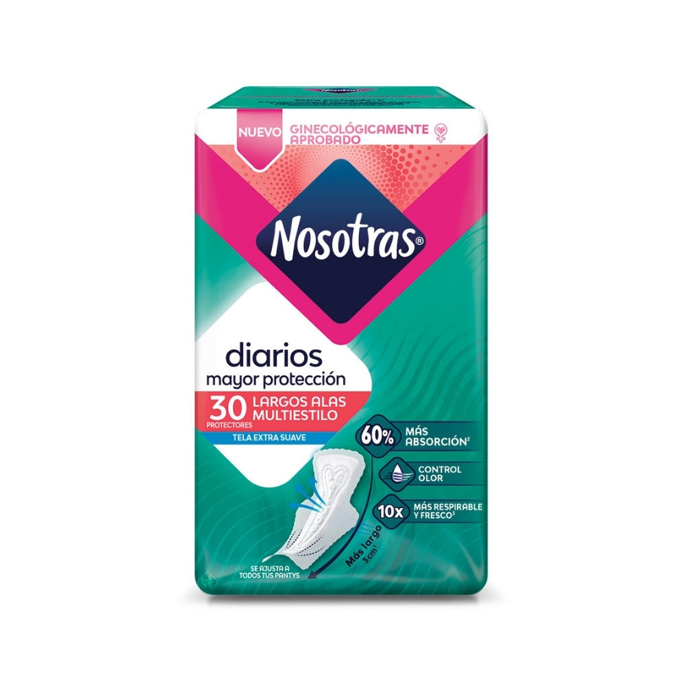 PROTECTORES NOSOTRAS LARGOS ALAS MULTIESTILO BOLSA X 30 UNDS