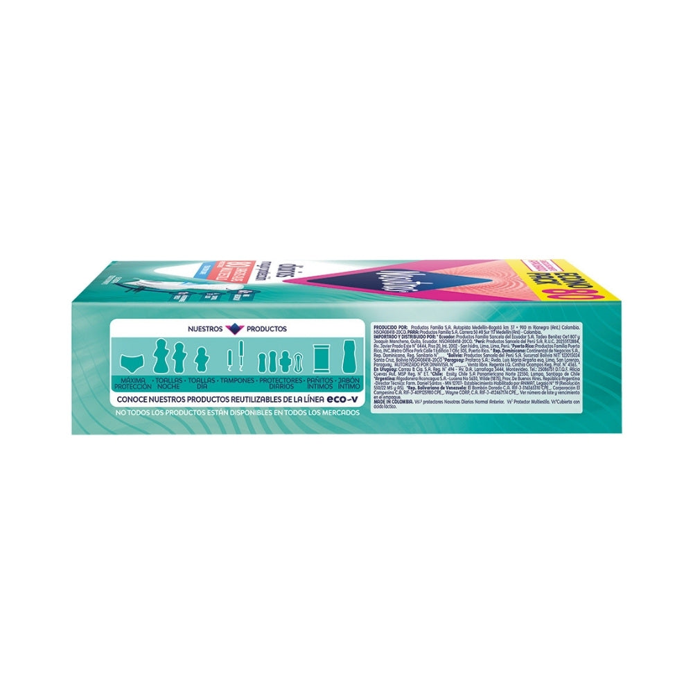 PROTECTORES NOSOTRAS LARGOS ALAS MULTIESTILO CAJA X 80 UNDS