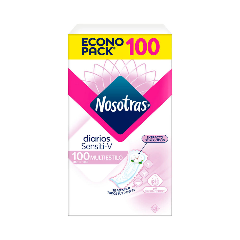 PROTECTORES NOSOTRAS MULTIESTILO SENSITIVE CAJA X 100 UNDS