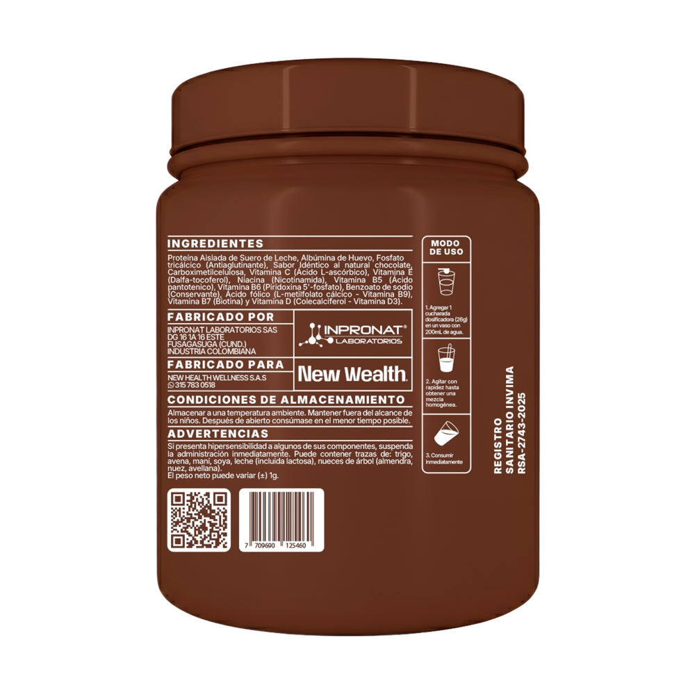 PROTEINA WHEY CHOCOLATE NEW WEALTH TARRO 910 G