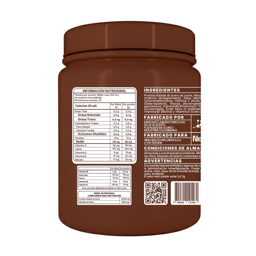 PROTEINA WHEY CHOCOLATE NEW WEALTH TARRO 910 G