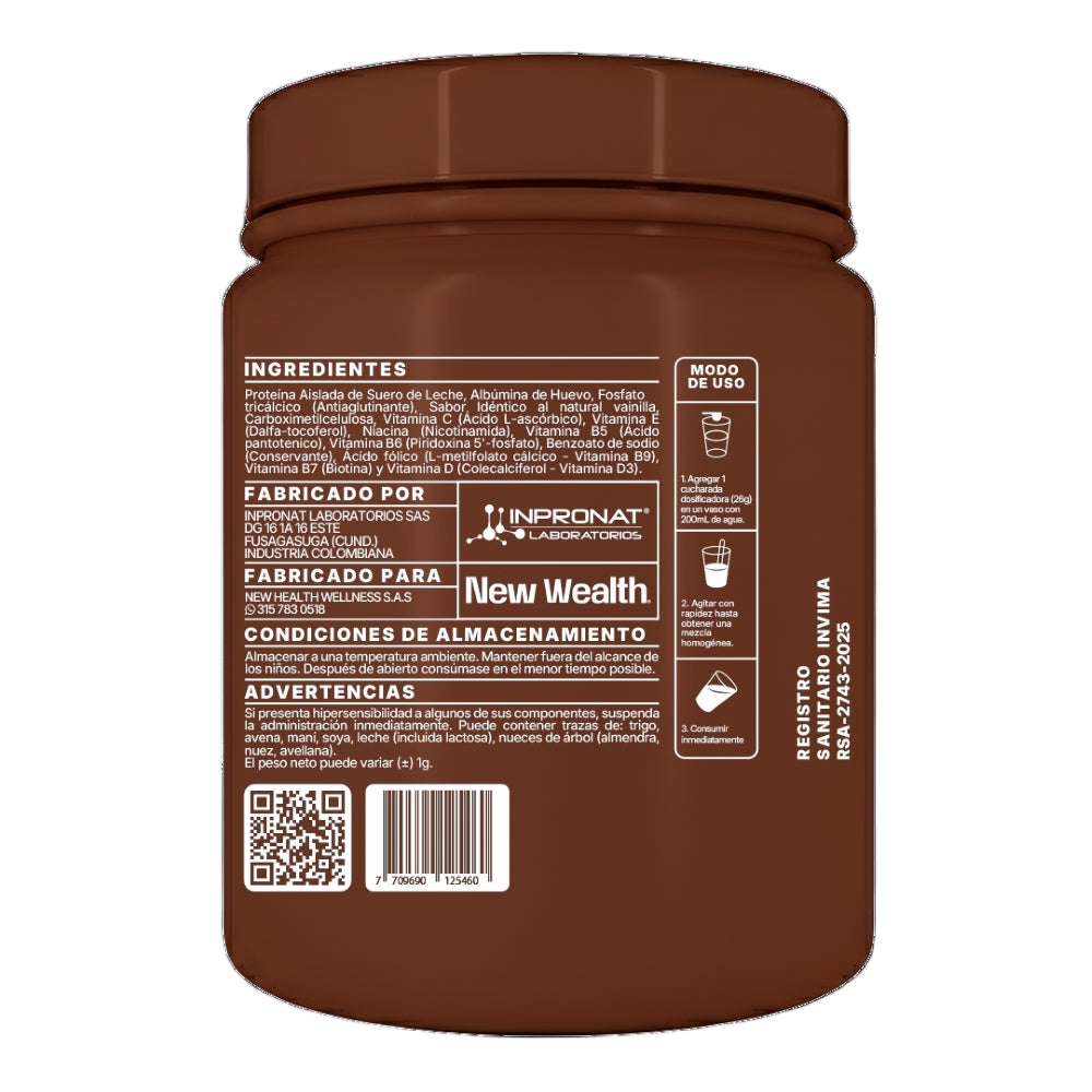 PROTEINA WHEY VAINILLA GOURMET NEW WEALTH POTE 910 G