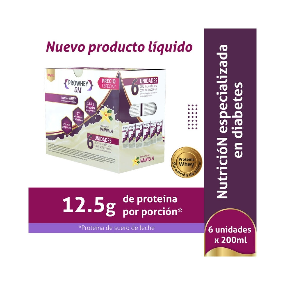 PROWHEY DM LIQUIDO P.E VAINILLA PACK X 6 UNDS