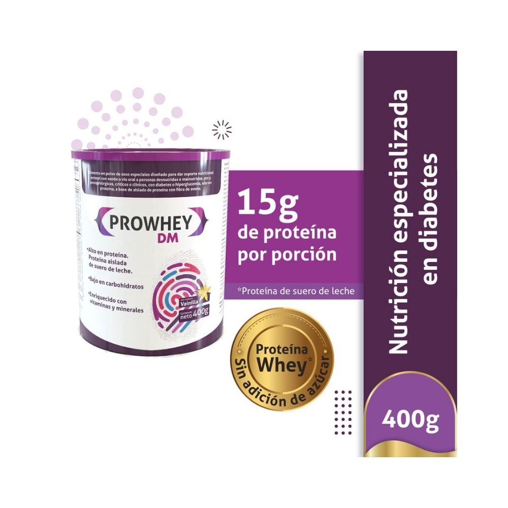 PROWHEY DM POLVO VAINILLA LATA 400 G