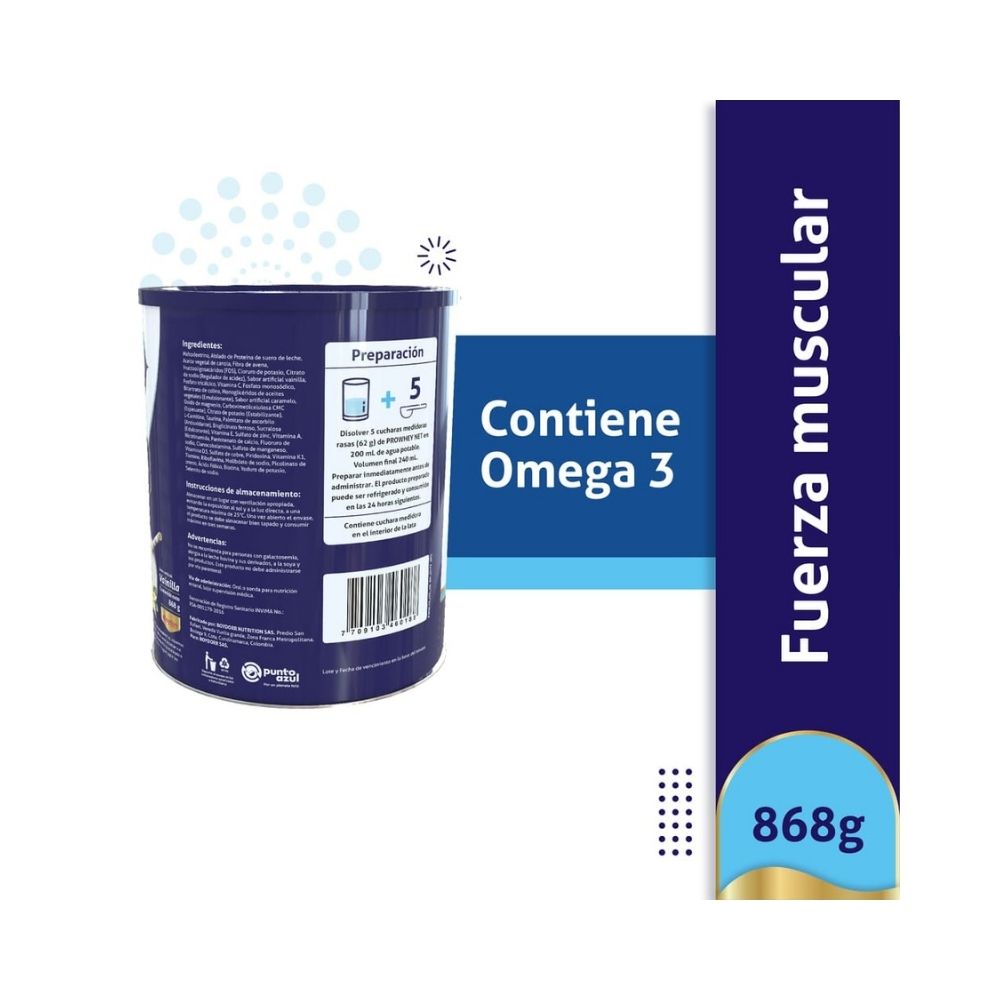 PROWHEY NET POLVO VAINILLA LATA 868 G