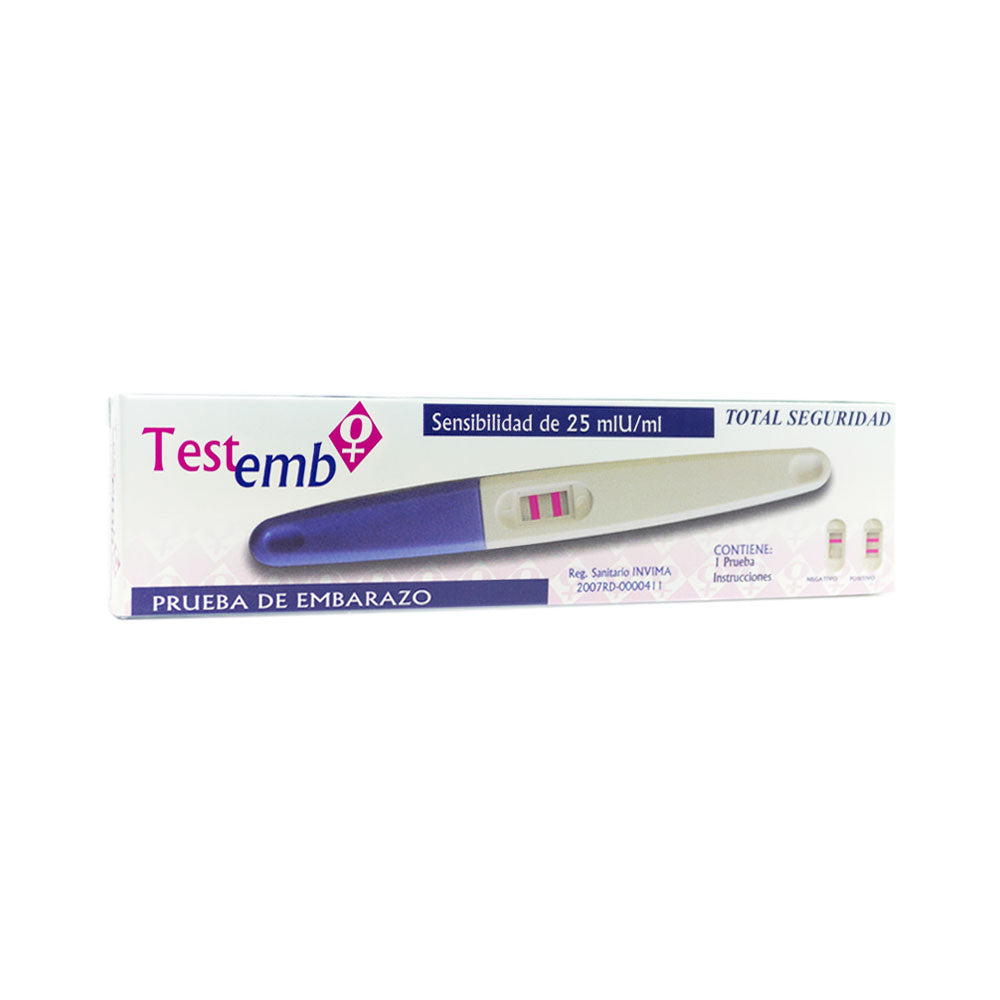 PRUEBA DE EMBARAZO TEST TEMB CASETTE CAJA X 1 UND