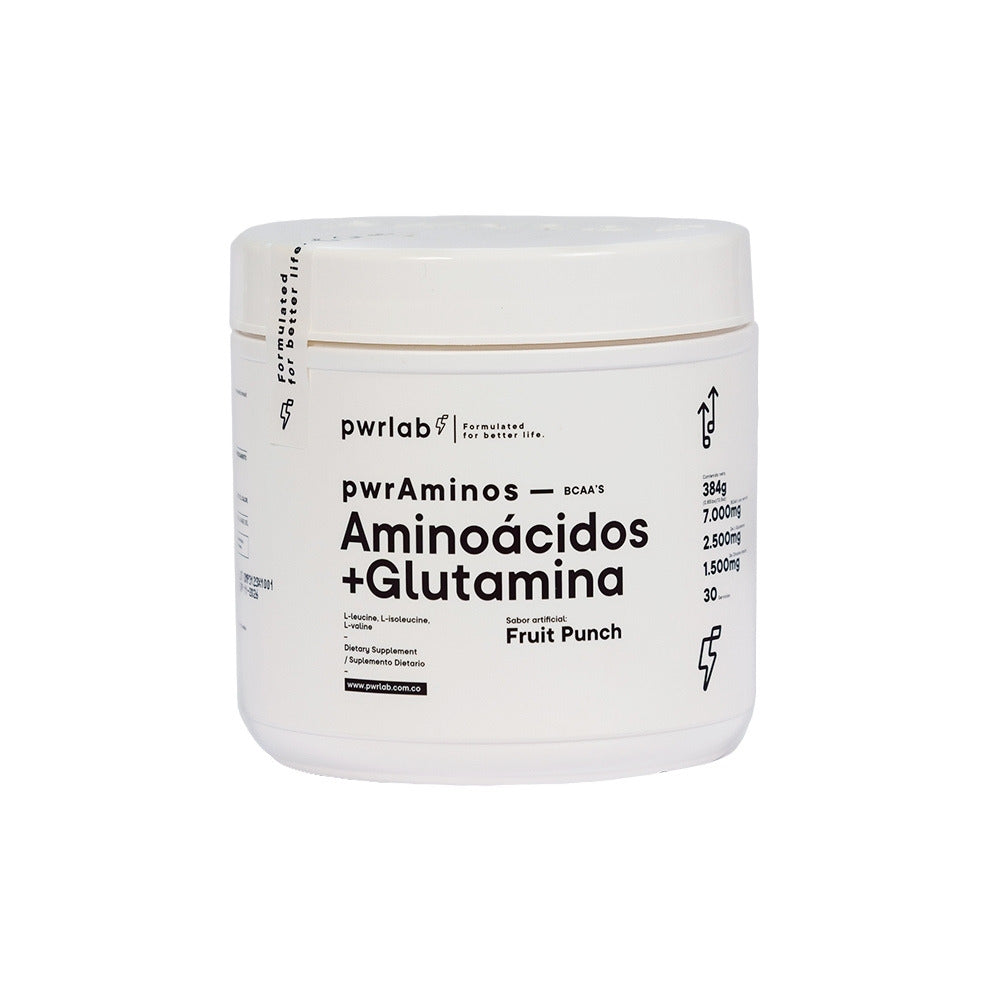 PWR AMINOÁCIDOS +GLUTAMIINA POLVO POTE 384 G