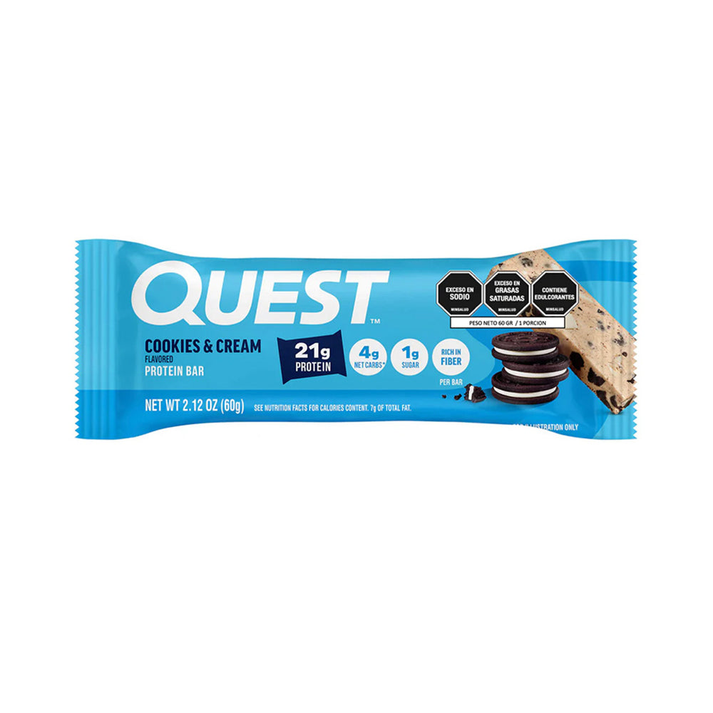 QUEST BARRA DE PROTEINA COOKIES AND CREAM BOLSA 60 G