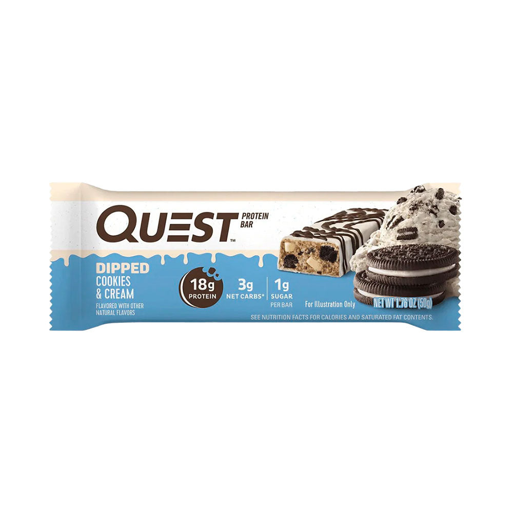 QUEST BARRA DE PROTEINA DIPPED COOKIES AND CREAM 50 G