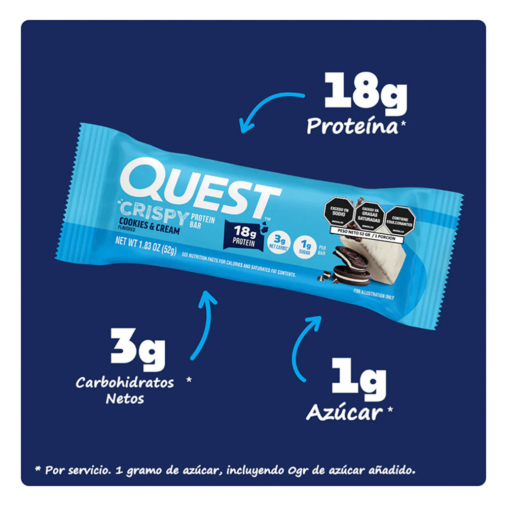 QUEST BARRA DE PROTEINA HERO COOKIES AND CREAM BOLSA 52G