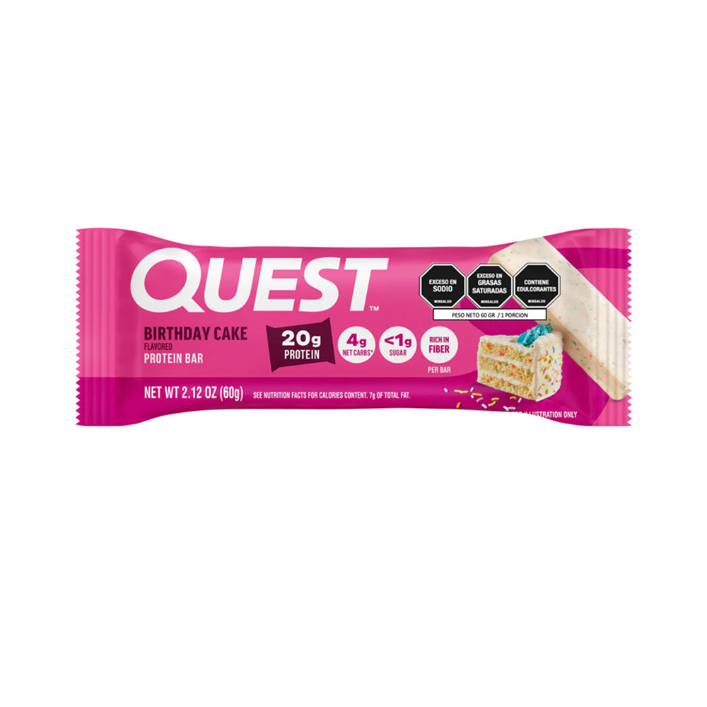 QUEST BARRA DE PROTEINA TORTA DE CUMPLEAÑOS BOLSA 60 G