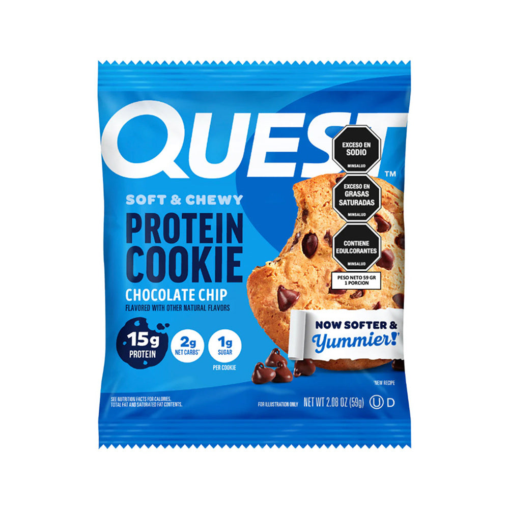 QUEST GALLETA PROTEINA CHISPAS DE CHOCOLATE BOLSA X 1 UND