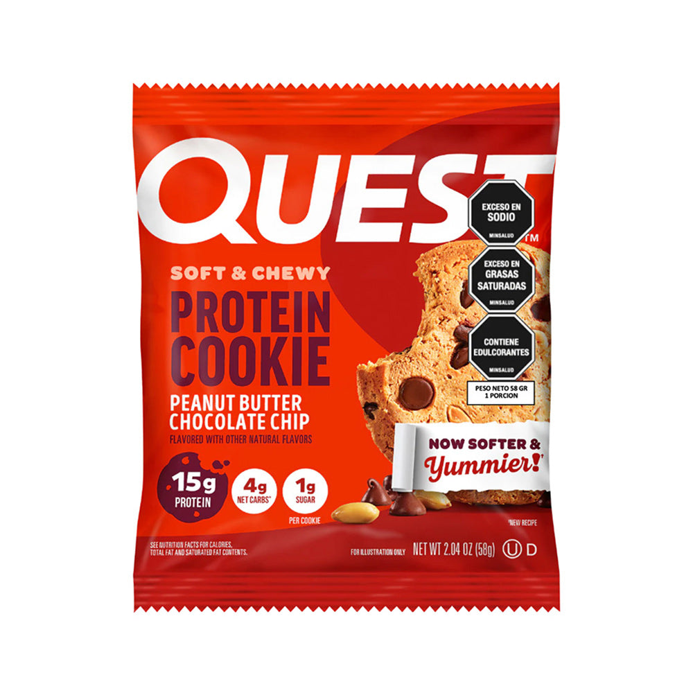 QUEST GALLETA PROTEINA MANI CHISPAS DE CHOCOLATE BOLSA 58 G
