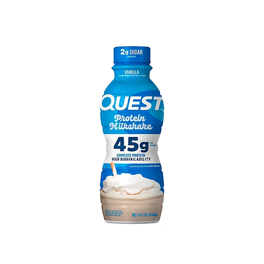 QUEST MALTEADA DE PROTEINA MILSHAKE VAINILLA FRASCO 414 ML