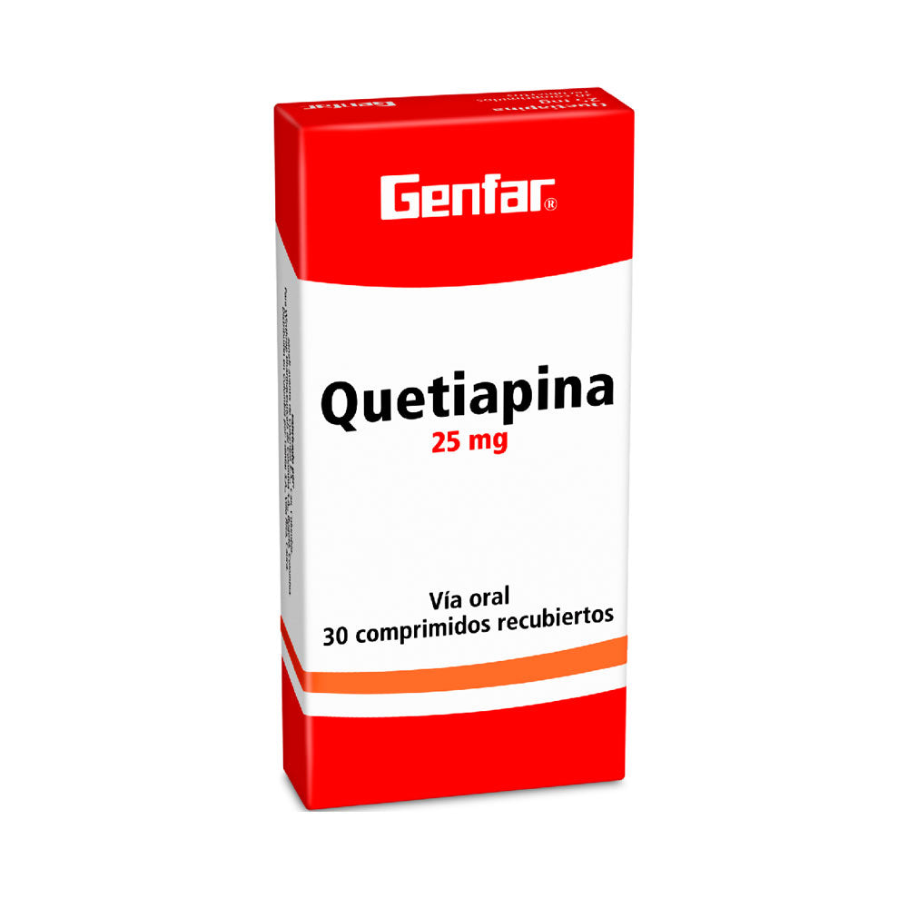 QUETIAPINA GENFAR (RG) TABLETAS 25 MG CAJA X 30 UNDS
