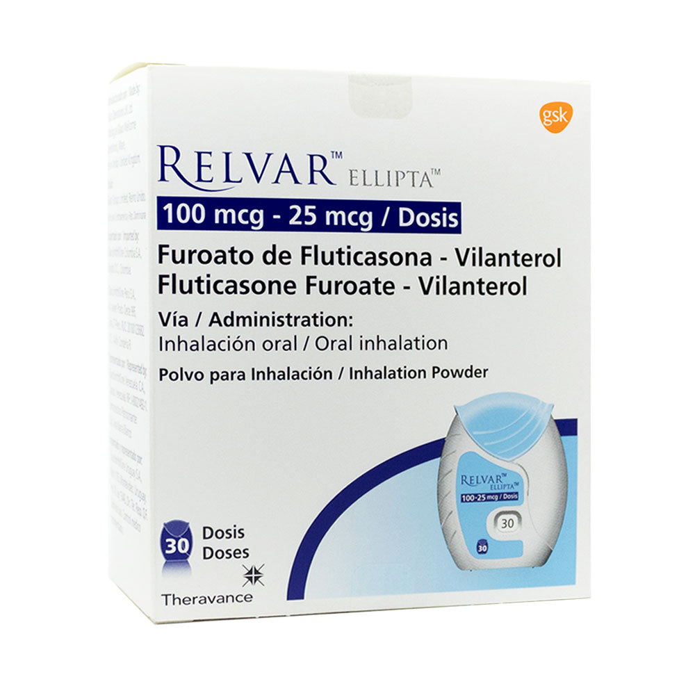 RELVAR ELLIPTA (RG) POLVO PARA INHALACION 100/25 MCG CAJA 30 DOSIS