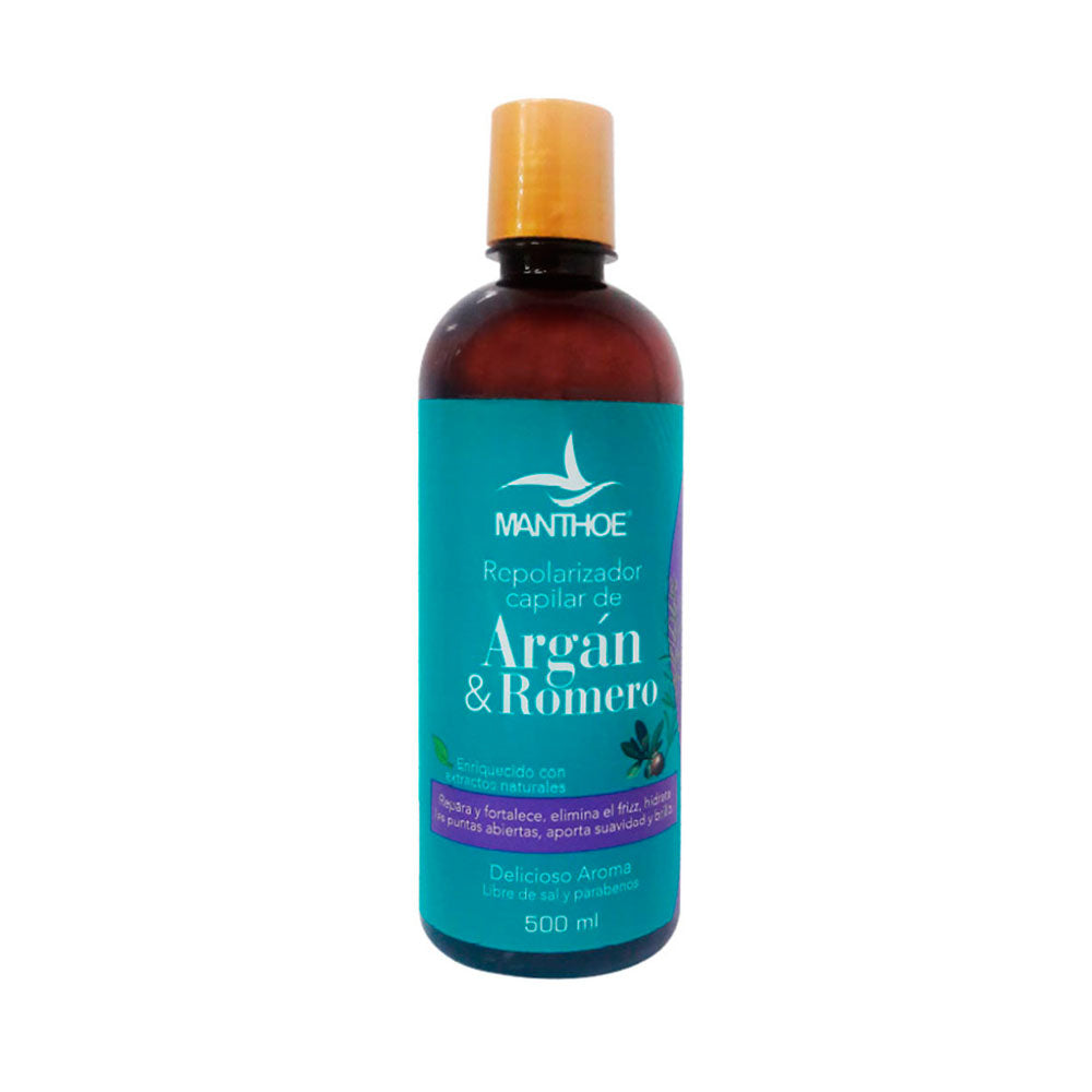 REPOLARIZADOR MANTHOE ARGAN Y ROMERO FRASCO 500 ML