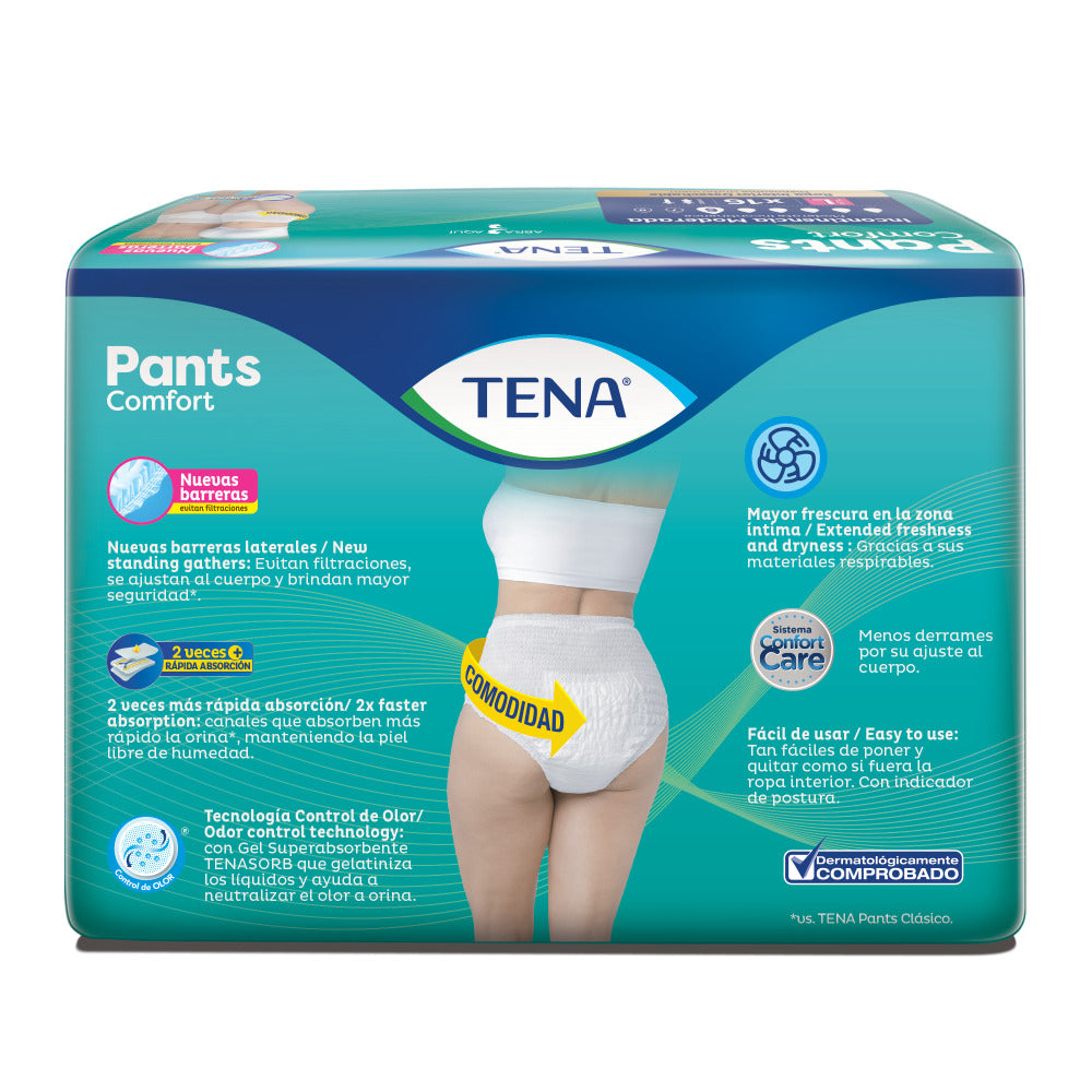 ROPA INTERIOR TENA PANTS COMFORT TALLA L BOLSA X 16 UNDS